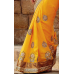 Luxurious Yellow Colored Embroidered Tussar Silk Saree